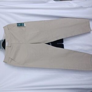 NWT Calvin Klein Trouser Tab Waist Chino Pants Beige Casual Women's Sz 10x32